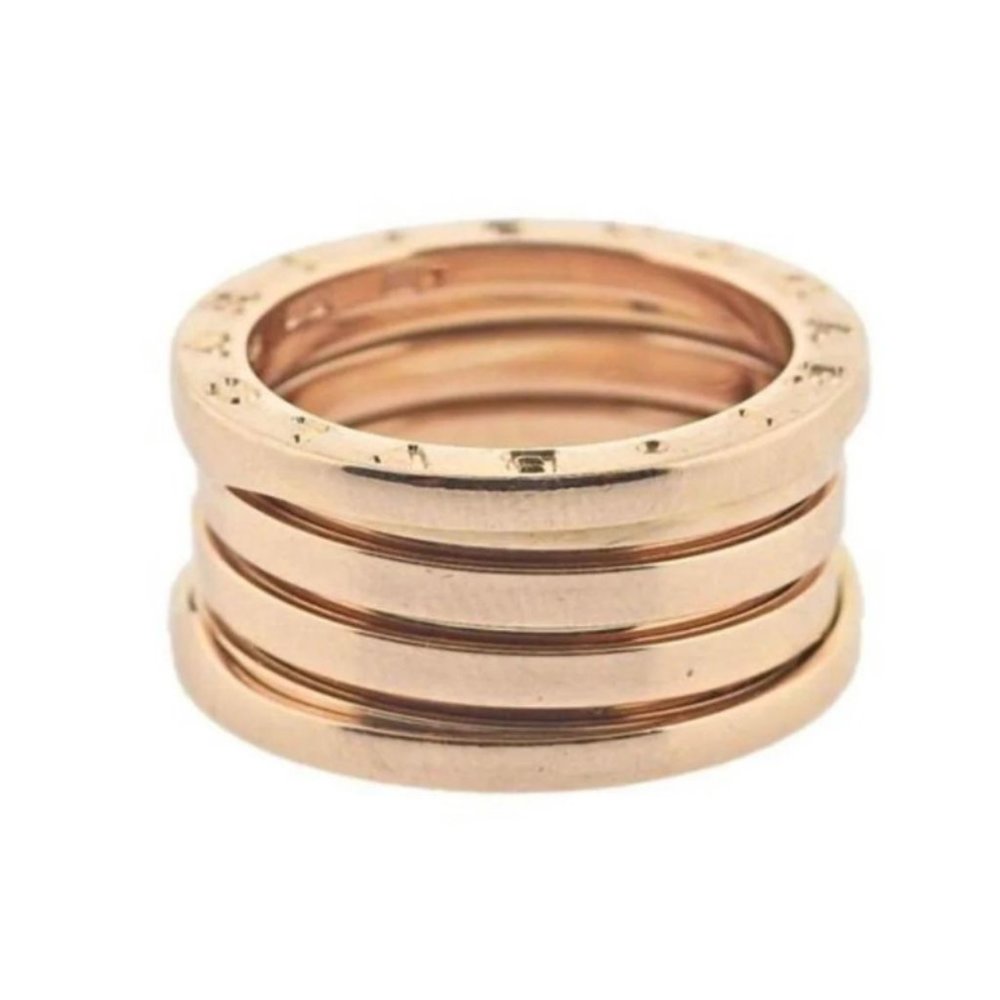Bulgari Bvlgari 18k Rose Gold B.Zero1 4 Band Ring Size 7